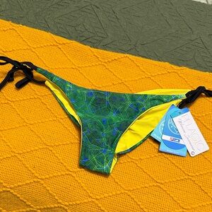 Pelagic Women's Vibrant Green and Yellow Bikini Bottom